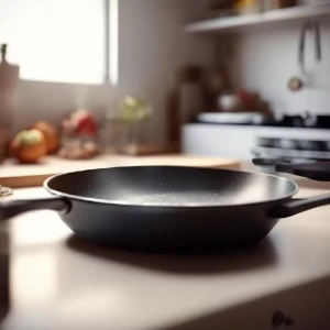 Non-stick cast aluminum frying pan with stone coating and induction bottom
